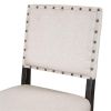 2 Pieces Rustic Wooden Counter Height Upholstered Dining Chairs for Small Places, Espresso+ Beige