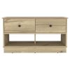Willamette Rectangle 2-Shelf 2-Drawer Storage Bench Light Oak