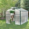 Polycarbonate Greenhouse,6'x 8' Heavy Duty Walk-in Plant Garden Greenhouse for Backyard/Outdoor