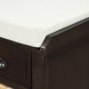 TREXM Rustic Storage Bench with 3 Drawers and 3 Rattan Baskets, Shoe Bench for Living Room, Entryway (Espresso)
